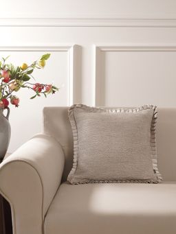 Pure Home + Living - Beige Textured Square Cushion Cover (16X16 Inches)