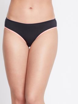 Clovia - Low Waist Bikini Panty In Black - Cotton