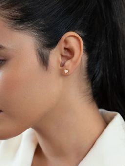 Ornate Jewels - 10K Gold 0.50 Carat Heart Lab Grown Diamond Heart Stud Earrings