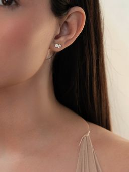 Ornate Jewels - 10K Gold 0.64 Carat Round and Pear Lab Grown Diamond Toi Et Moi Stud Earrings