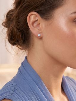 Ornate Jewels - 10K Gold 0.50 Carat Round Lab Grown Diamond Solitaire Stud Earrings