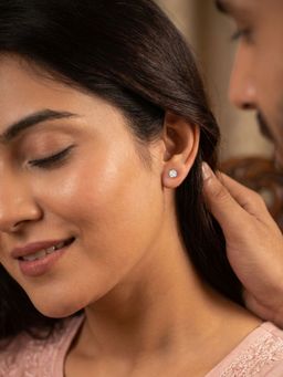 Ornate Jewels - 10K Gold 0.50 Carat Round Lab Grown Diamond Solitaire Stud Earrings