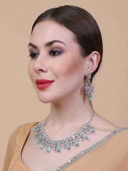 STILEADDA - Sparkling Turquoise Ad Necklace Set