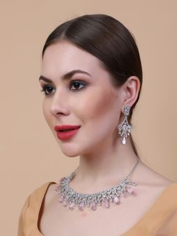 STILEADDA - Sparkling Pink Ad Necklace Set