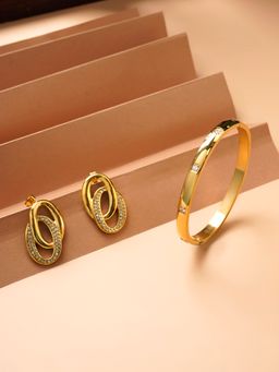 Palmonas - Dazzling Stone and Elegant Interlinked Stud Jewellery Set