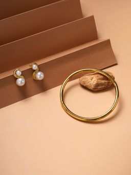 Palmonas - Classic Gold and Enchantress Pearl Stud Jewellery Set