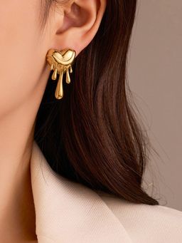Designs & You - Gold-Plated Anti Tarnish Stainless Steel Quirky Drop Earrings