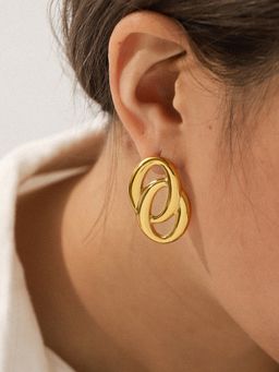 Designs & You - Gold-Plated Anti Tarnish Stainless Steel Contemporary Drop Earrings