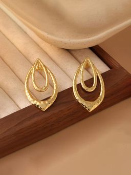 Designs & You - Gold-Plated Anti Tarnish Stainless Steel Contemporary Drop Earrings