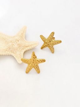 Designs & You - Gold-Plated Anti Tarnish Stainless Steel Star Themed Stud Earrings