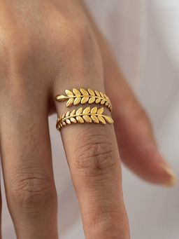 Designs & You - Gold-Plated Anti Tarnish Stainless Steel Contemporary Adjustable Ring