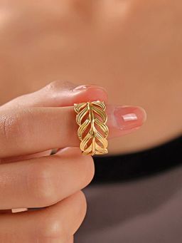 Designs & You - Gold-Plated Anti Tarnish Stainless Steel Contemporary Adjustable Ring