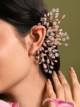 House of D'oro - Pink Baby Pink Handmade Gold-plated Earcuff
