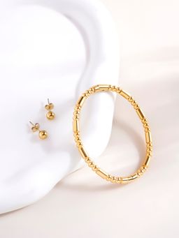Palmonas - Plain Ball Stud Earrings and Golden Stream Jewellery Set