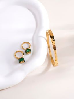 Palmonas - Emerald Hoop Earrings and Roman Tales Jewellery Set