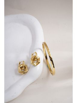 Palmonas - Golden Hexagon Earrings and Gilded Haze Jewellery Set