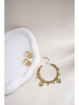 Palmonas - Peripheral Heart Earrings and Hearts All Over Jewellery Set