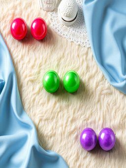 Accessher - Stylish Multicolour Stud Earrings (Pack of 3)