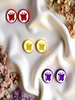 Accessher - Butterfly Casual Stud Earrings (Pack of 3)
