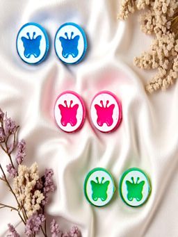 Accessher - Butterfly Casual Stud Earrings (Pack of 3)