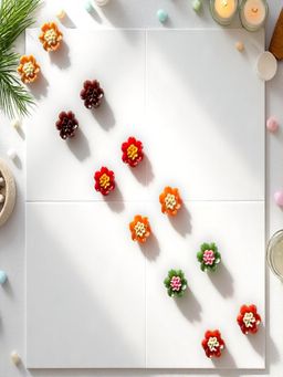 Accessher - Multicolour Floral Studs (Pack of 6)