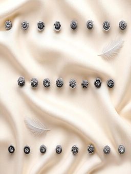 Accessher - Silver Crystal Stud Earrings (Pack of 12)
