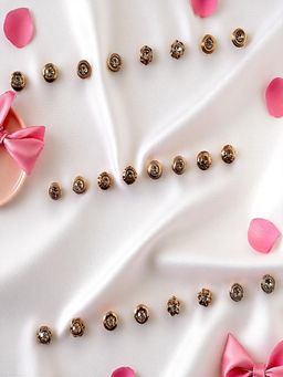 Accessher - Gold Crystal Stud Earrings (Pack of 12)