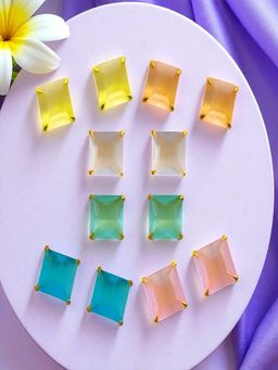 Accessher - Gold Combo Set Of Stud Earrings (Pack of 6)