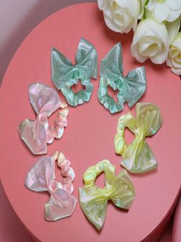Accessher - Shiny Scrunchies Set Stretchable Non-Slip Hair Ties