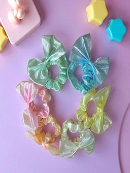 Accessher - Shiny Scrunchies Combo Set Non-Slip Elastic Hair Ties