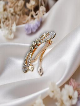 Accessher - Hair Clutcher with Rhinestone Floral Centre Hair Clip