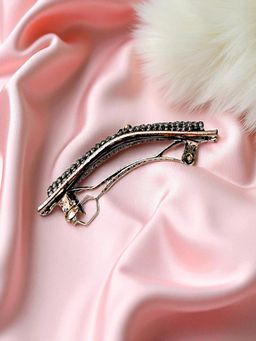 Accessher - Rectangular Hair Clutcher with Rhinestone Barrette Hair Clip