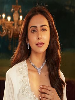 Accessher - White American Diamond Studded Jewellery Set