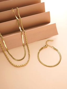 Palmonas - Snake Charm Bracelet and Rope N Snake Chain Combo Set