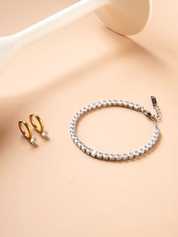 Palmonas - Athena Solitaire Hoop Earrings and Diamond Affair Jewellery Set