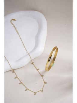 Palmonas - Multiple Stones Necklace and Dazzling Stone Bangle Bracelet Combo Set