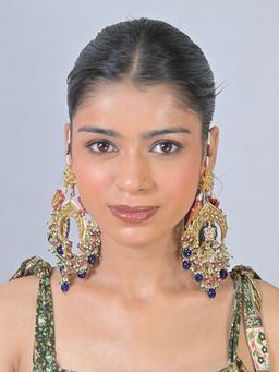 Swan Jewels - Bhumroo Kashmiri Traditional Blue Earrings