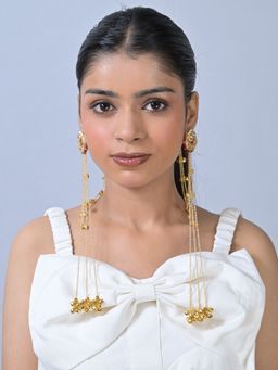 Swan Jewels - Shikara Kashmiri Red Traditional Long Earrings