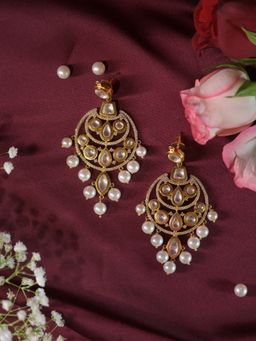 Swan Jewels - Madhu Polki Pearl Chandbali Earrings