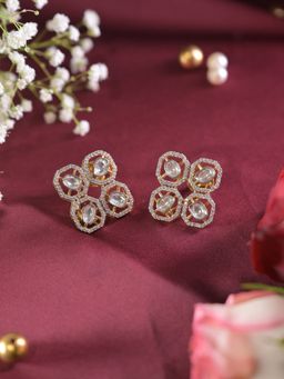 Swan Jewels - Shiraz Polki Diamond Square Stud Earrings