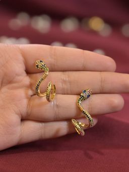 Swan Jewels - Twisty Gold Serpent Ear Cuff Earrings