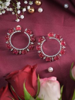 Swan Jewels - Scarlet Red Diamond Hoop Earring