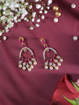Swan Jewels - Sundari Slim Red Pearl Earrings