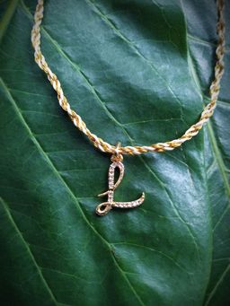 Digital Dress Room - Letter L Name Rakhi Designs Personalized Alphabet Gold Plated Customized Ad