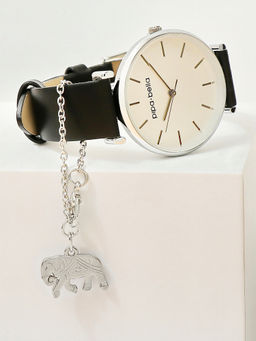 Pipa Bella by Nykaa Fashion - Silver-Plated Engraved Elephant Watch Charm