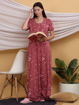 Sweet Dreams - Women Printed Night Dress Pink