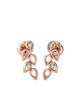 Candere by Kalyan Jewellers - 18K BIS Hallmark Rose Gold and I2GH Diamond Earrings