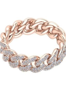 Margento Jewels - 925 Sterling Silver Link Chain Rose Gold Ring
