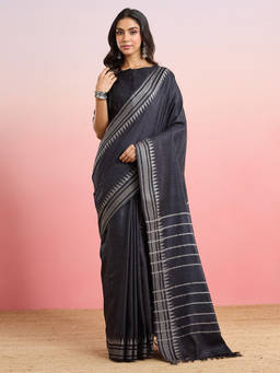 Fabindia - Black Silk Blend Saree