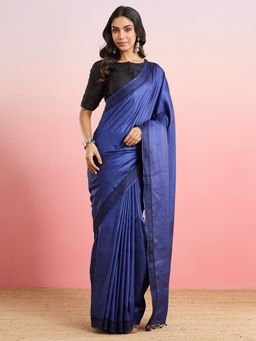 Fabindia - Blue Silk Blend Saree